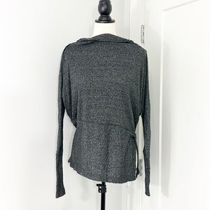 Free People We the Free XS Gray Cowl Boat Neck Long Sleeve Sweater